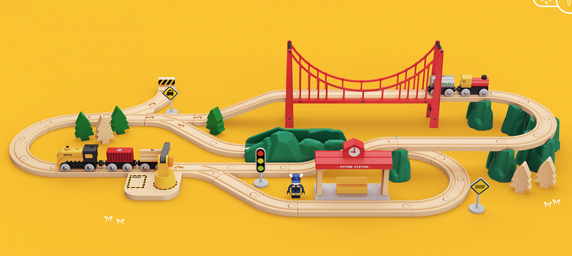 Детская железная дорога Xiaomi Bunny MITU Track Building Blocks