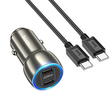 АЗУ HOCO Z48 40W, QC3.0+PD (2xUSB-C) + кабель USB-C