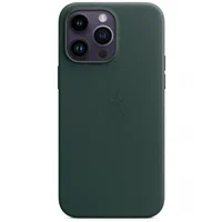 Накладка Magnetic Leather Case для iPhone 14 (Аналог с MagSafe) (Нефрит)