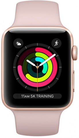 Apple Watch Series 3 42mm Gold Aluminum Case with Pink Sport Band