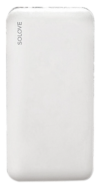 Внешний аккумулятор Power Bank Xiaomi SOLOVE 10000mAh с 2xUSB + кожаный чехол (001M White)