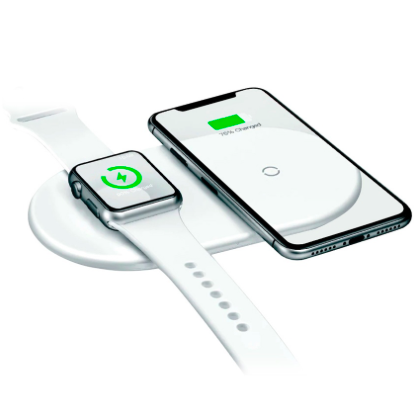 Беспроводная зарядка для телефона и Apple Watch быстрая Baseus Smart 2in1 - Белая (WX2IN1-02)