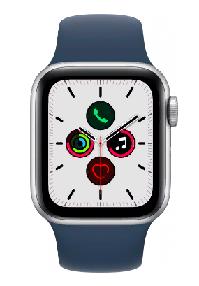 Умные часы Apple Watch SE 40 мм Aluminium Case RU, серебристый/синий омут