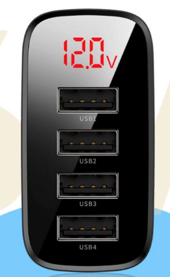 СЗУ Baseus Mirror Lake QC3.0 Digital Display 4 USB, 30W (CCJMHB-B01)