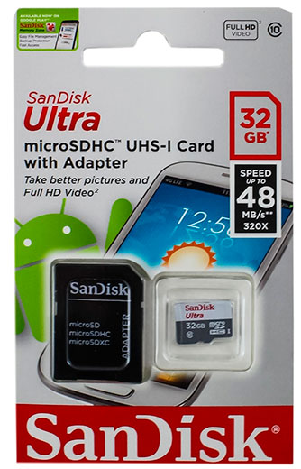 Карта памяти Micro SD 32Gb SanDisk Class 10 Ultra UHS-I 100Mb/s 