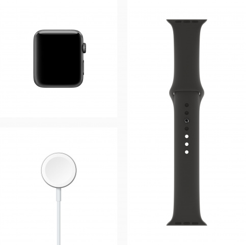 Умные часы Apple Watch Series 3 38мм Aluminum Case with Sport Band, серый космос/черный