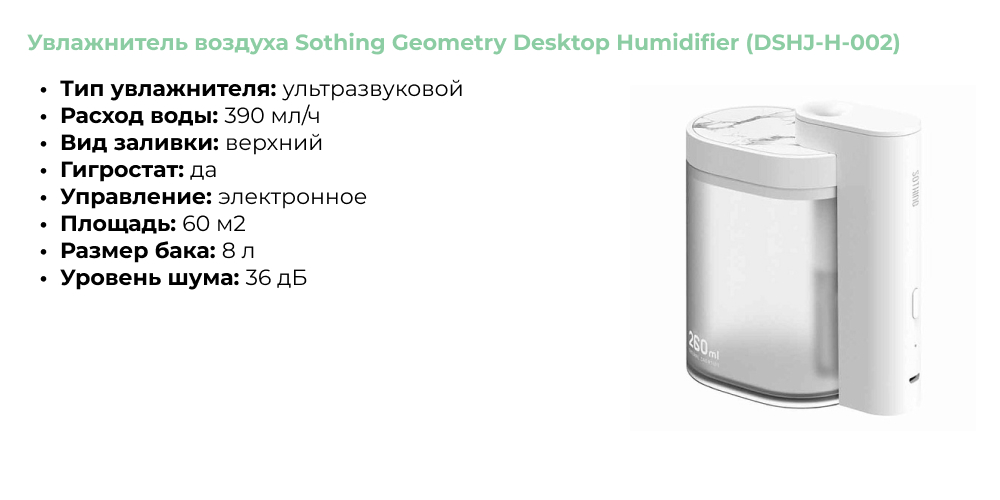 Увлажнитель воздуха Sothing Geometry Desktop Humidifier (DSHJ-H-002)