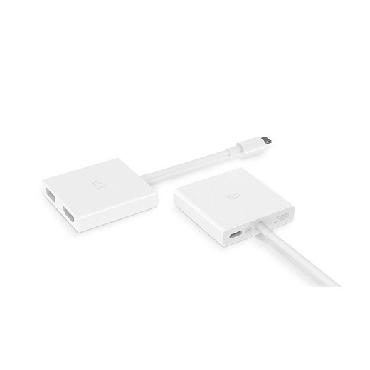 Переходник/адаптер Xiaomi USB Type-C - USB / HDMI (ZJQ01TM), 0.15 м, белый