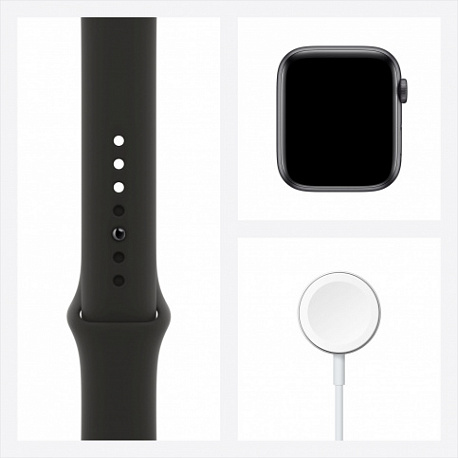 Умные часы Apple Watch Series 6 44 мм Aluminium Case RU, серый космос/черный
