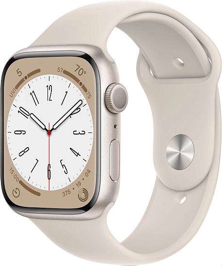 Умные часы Apple Watch Series 8 45mm Starlight Aluminium Case with Starlight Sport Band (EU)