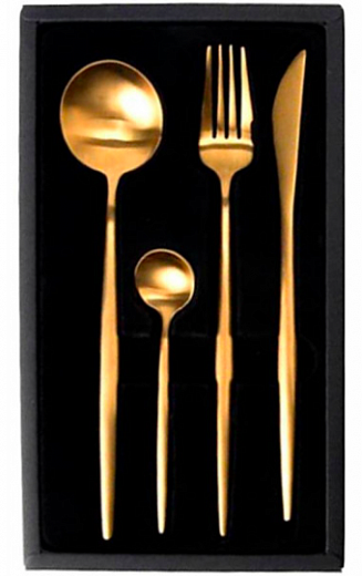 Xiaomi Набор столовых приборов Maison Maxx Stainless Steel Modern Flatware Set 4 предмета gold