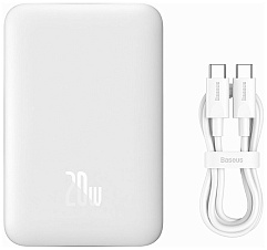 Внешний аккумулятор BASEUS Magnetic Mini 10000mAh, 20W c MagSafe, белый (PPCX030002)