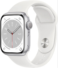Умные часы Apple Watch Series 8 41mm Silver Aluminum Case with White Sport Band (EU)