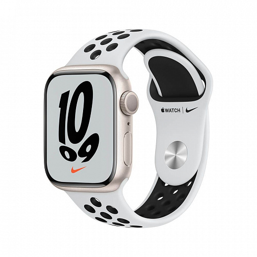 Умные часы Apple Watch Series 7 45mm Aluminium with Nike Sport Band, Starlight (EU)