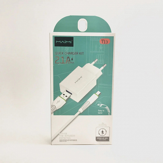 СЗУ MAIMI T13 2.1A + Кабель Micro-USB