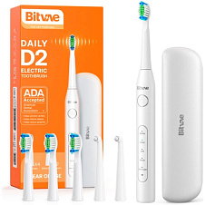 Электрическая зубная щетка Bitvae D2 Daily Toothbrush+Case, белая