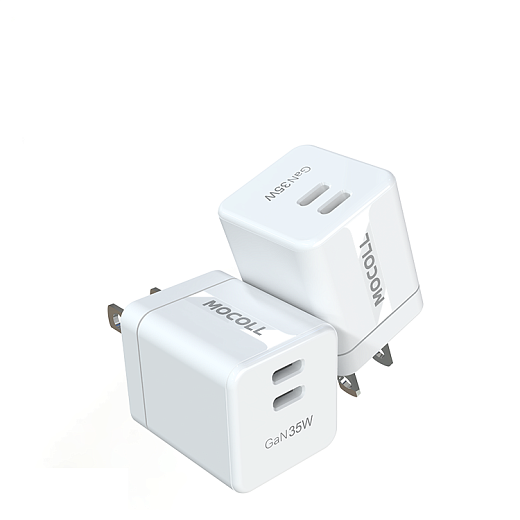 СЗУ MOCOLL Mini Fast Charge 35W, белый (USB-C and USB-C)