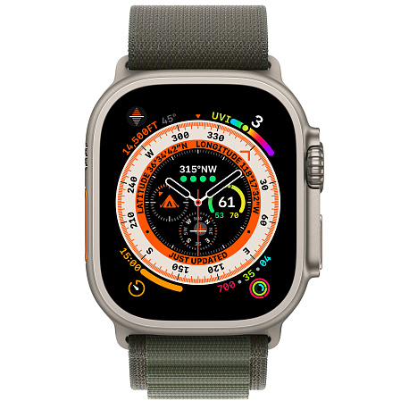 Умные часы Apple Watch Ultra GPS+Cellular 49mm Titanium Case with Starlight Green Loop (EU)