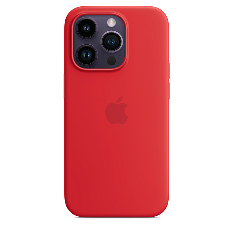 Накладка Silicone Case с MagSafe для iPhone 14 Pro (Красный)