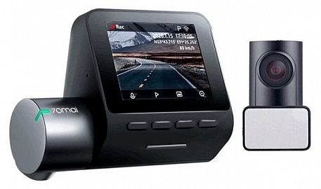 Видеорегистратор 70mai Dash Cam Pro Plus+Rear Cam Set A500S-1, 2 камеры, GPS, ГЛОНАСС, черный