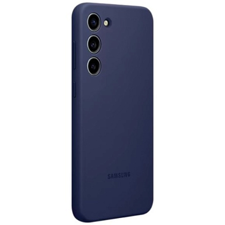 Накладка Silicone Cover для Samsung S23+ (Темно-синий)