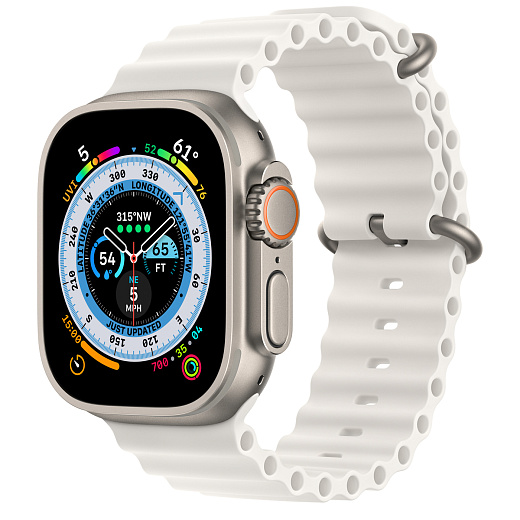 Умные часы Apple Watch Ultra GPS+Cellular 49mm Titanium Case with White Ocean Band (EU)
