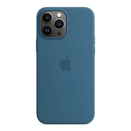 Накладка Magnetic Leather Case для iPhone 14 Pro (Аналог с MagSafe) (Темно-синий)