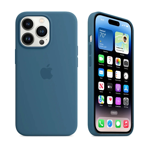 Накладка Silicone Case для iPhone 14 Pro Max (аналог) (Синий)