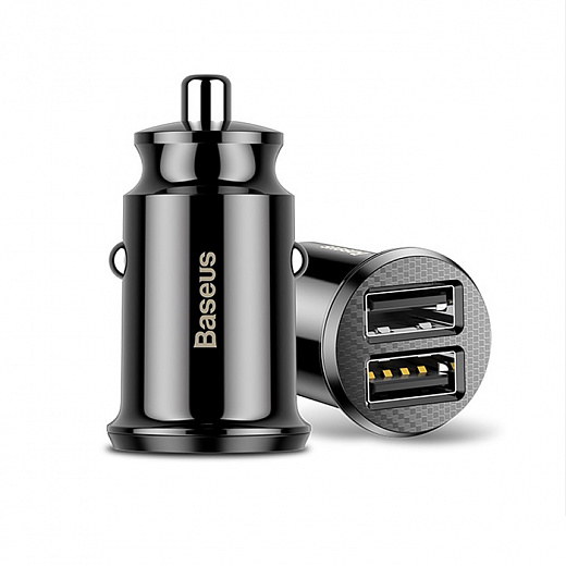 АЗУ Baseus Grain Car Charger (Dual USB 5V 3.1A) Black CCALL-ML01