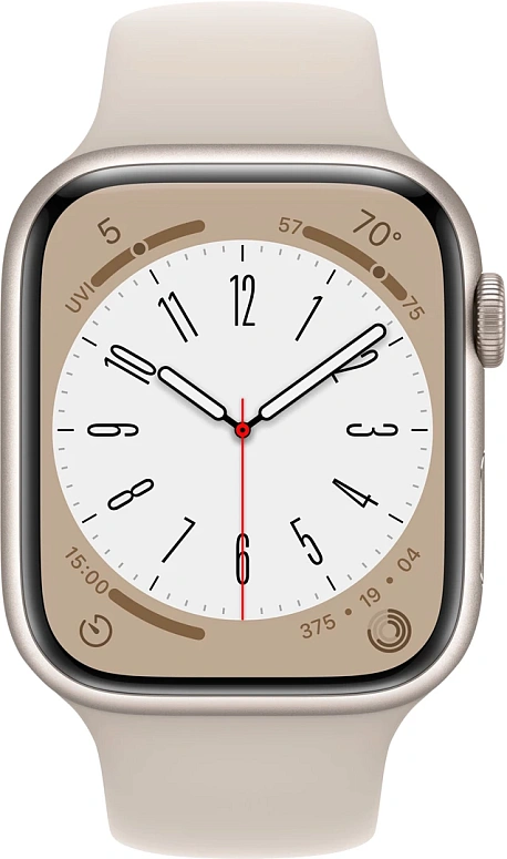 Умные часы Apple Watch Series 8 45mm Starlight Aluminium Case with Starlight Sport Band (EU)