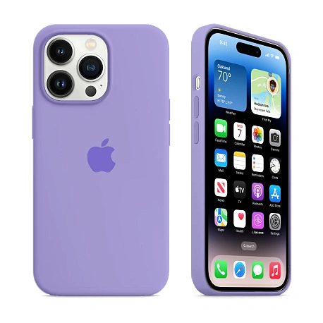 Накладка Silicone Case для iPhone 14 Pro (аналог) (Фиолетовый)