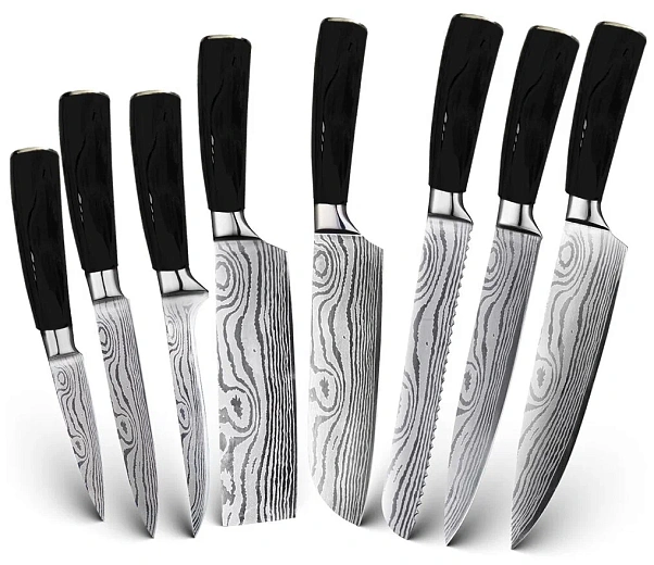 Набор кухонных ножей Xiaomi Spetime 8-Pieces Kitchen Knife Set Black (BL03KN8)