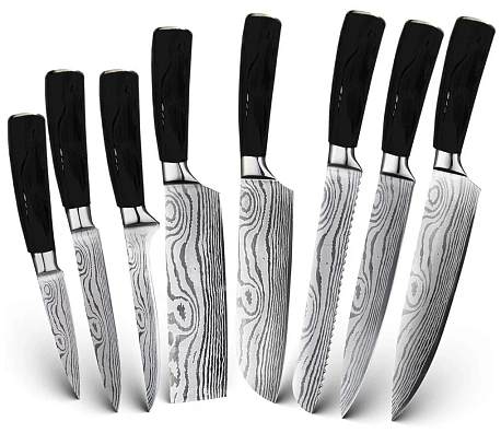 Набор кухонных ножей Xiaomi Spetime 8-Pieces Kitchen Knife Set Black (BL03KN8)