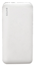 Внешний аккумулятор Power Bank Xiaomi SOLOVE 10000mAh с 2xUSB + кожаный чехол (001M White)