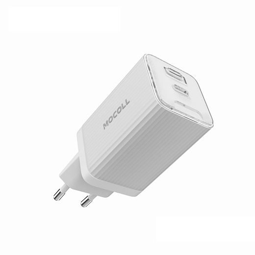 СЗУ MOCOLL PD GaN Fast Charger GaN 67W, белый (2хUSB-C)