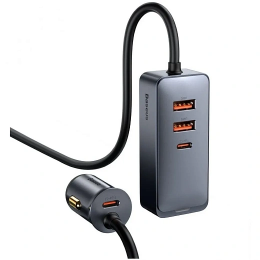 АЗУ Baseus Share Together PPS multi-port Fast charging car charger with extension cord 120W 2U+2C