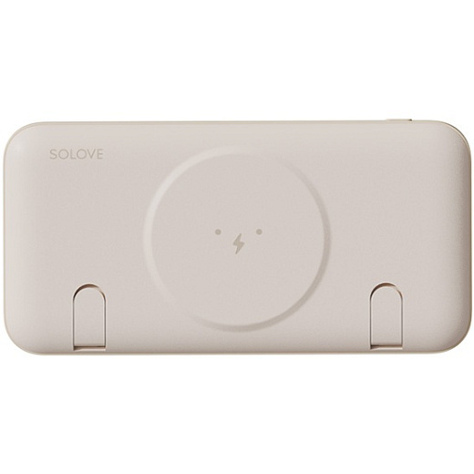 Портативный аккумулятор SOLOVE 10000 мАч Magnetic MagSafe 20W, бежевый (W10)