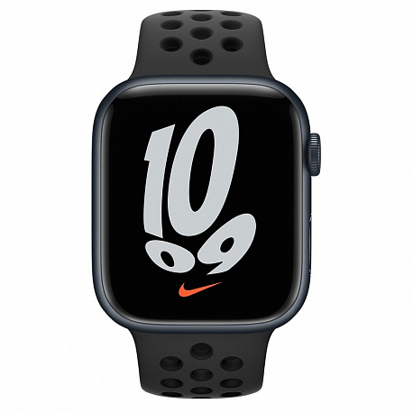 Умные часы Apple Watch Nike Series 7 45 мм Aluminium Case RU, темная ночь/антрацитовый/черный