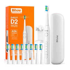 Электрическая зубная щетка Bitvae D2 Daily Toothbrush+Case, белая (8 насадок)