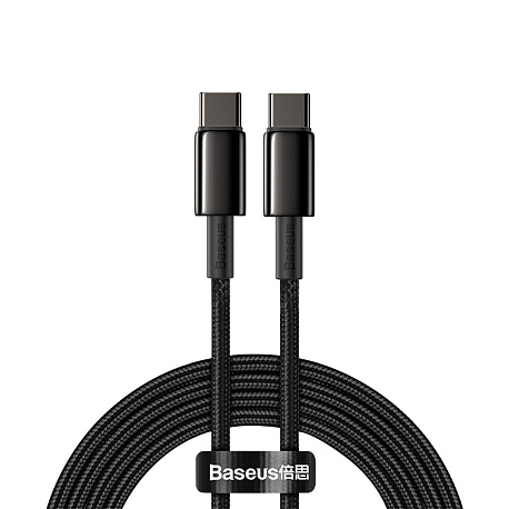 Кабель Baseus Tungsten Gold Fast Charging Data Cable Type-C to Type-C 100W (CATWJ-A01)