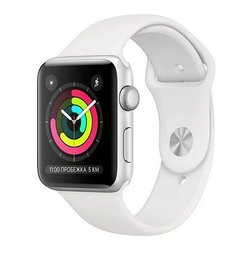 Смарт-часы Apple Watch Series 3 42mm Silver Aluminum Case White Sport Band