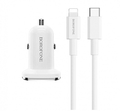 АЗУ Borofone BZ12B QC3.0 1xUSB-C 18W + кабель Lightning