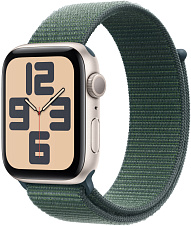 Умные часы Apple Watch SE (2024) 44mm Starlight Aluminium Case with Green Sport Loop (EU)