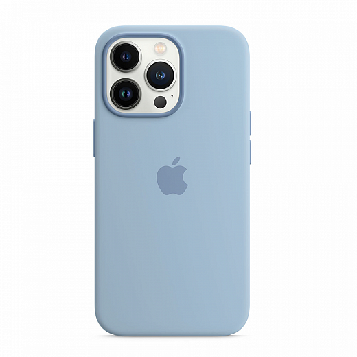 Накладка Magnetic Silicone Case для iPhone 13 Pro Max (Аналог с MagSafe) (Голубой)