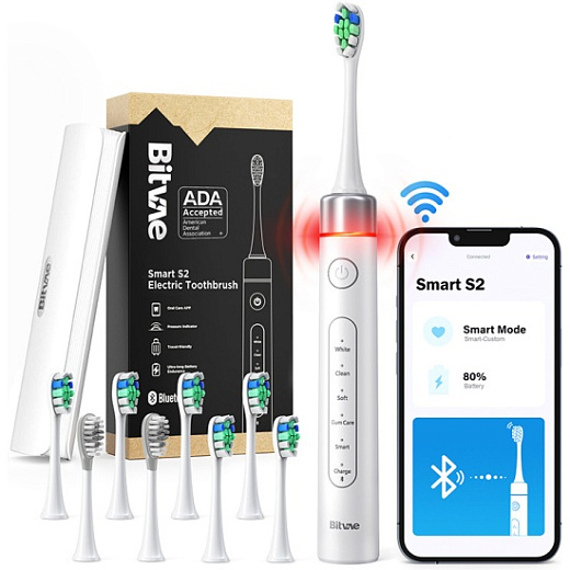 Электрическая зубная щетка Bitvae S2 Toothbrush, белая