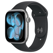 Умные часы Apple Watch Series 11 46mm Space Gray Aluminium with Black Sport Band