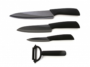 Набор Xiaomi Nano ceramic, 3 ножа и овощечистка, черный