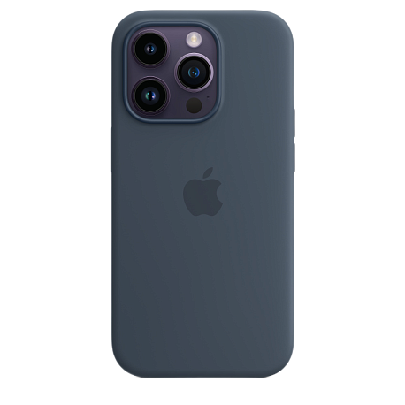 Накладка Silicone Case с MagSafe для iPhone 14 Pro Max (Темно-синий)