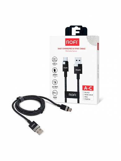 Кабель MFI ROFI USB-A and USB-C 
