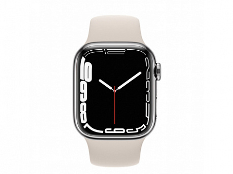 Умные часы Apple Watch Series 7 45mm Starlight Aluminium Case with Starlight Sport Band (EU)